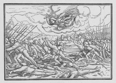 Egy angyal elpusztítja az asszír seregeket, 2 Chronicles XXXII, 21 alkotó: Hans after Holbein the Younger