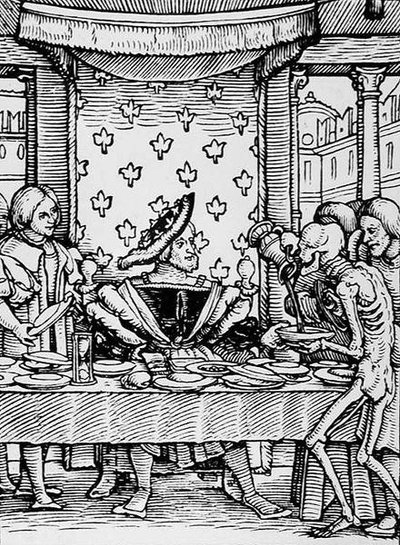 Halál és a király, A haláltánc című művéből, Hans Lutzelburger metszete, 1538 körül alkotó: Hans after Holbein the Younger
