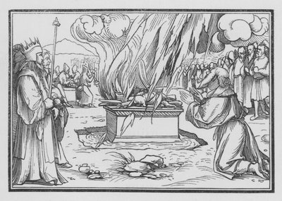 Illés imádkozása, mennyei tűz válaszol rá, 1 Királyok XVIII, 38. alkotó: Hans after Holbein the Younger