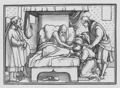 Áldott Jákób József és két fia, 1Mózes XLVIII., 14 alkotó: Hans after Holbein the Younger