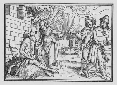 Jób megdorgálja feleségét, Jób II, 9 alkotó: Hans after Holbein the Younger