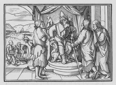 Chideth Mózes fáraó és Áron üzenetükért, 2. Exodus V, 2 alkotó: Hans after Holbein the Younger