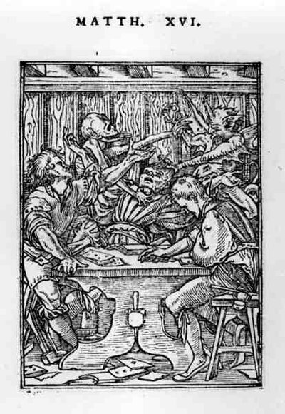 A Játékmesterek, a Haláltánc sorozatból, vésette: Hans Lutzelburger (fl.1505-26) c.1526-28 alkotó: Hans after Holbein the Younger