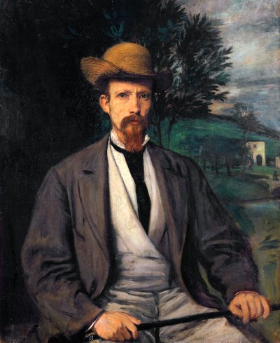 Önarckép sárga kalappal alkotó: Hans von Marées
