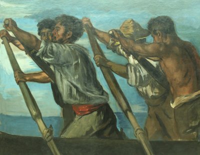 Németül: Ruderer. Tanulmány a nápolyi állatkerti állomás freskóiról A rudererek alkotó: Hans von Marées