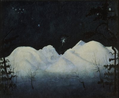 Téli éjszakák a hegyekben (olaj, vászon) alkotó: Harald Oscar Sohlberg