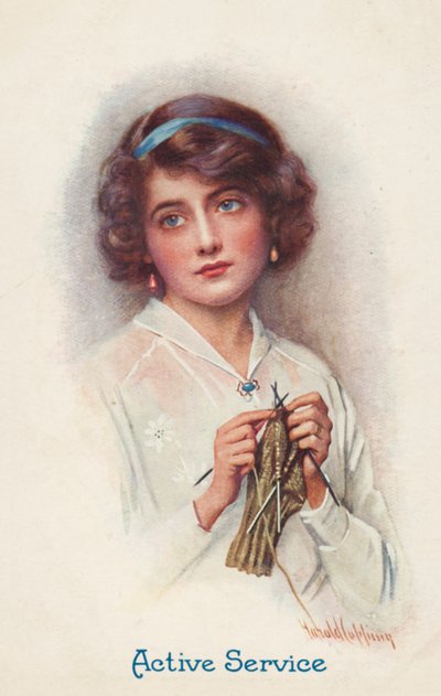 Aktív szolgálat (színes litográfia) alkotó: Harold Copping