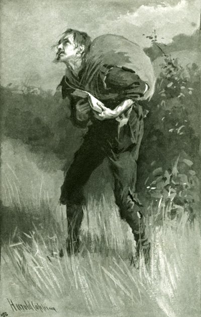 Christian sétál a mezőn alkotó: Harold Copping