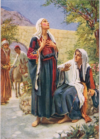 Elizabeth, illusztráció a The Religious Tract Society által kiadott „Women of the Bible”-ből alkotó: Harold Copping