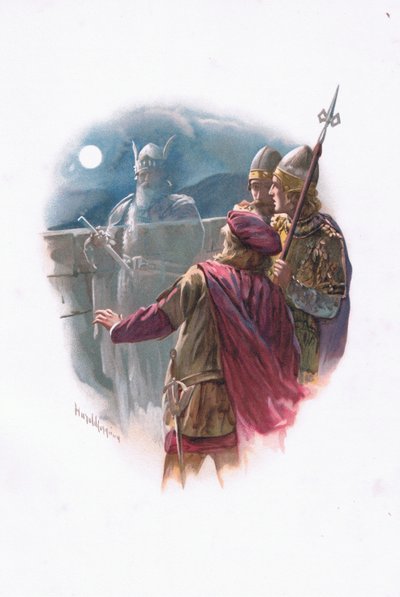 Szellem, illusztráció a Hamletből alkotó: Harold Copping