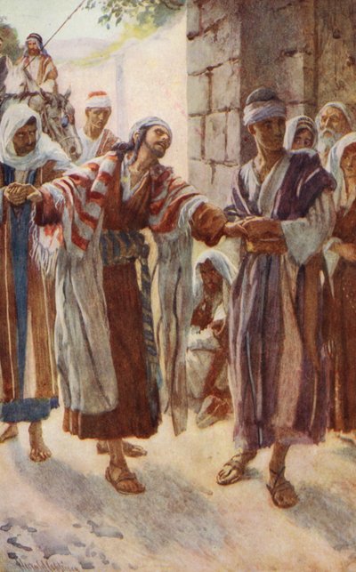 Újszövetség: (színes litográfia): "Miért üldözöl engem" alkotó: Harold Copping