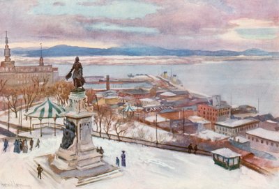 Quebec a Hotel Frontenacból alkotó: Harold Copping