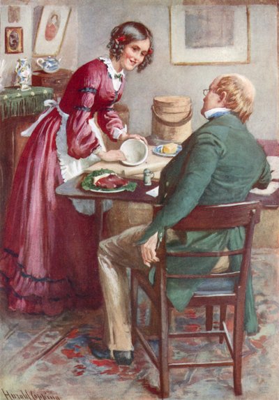 Ruth Pinch pudingot készít alkotó: Harold Copping