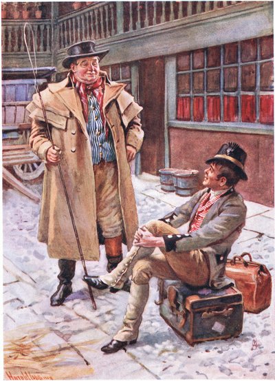 Sam Weller és apja, illusztrációk a Dickens karaktervázlataihoz, B.W. Matz alkotó: Harold Copping