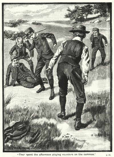 "A délutánt a közösen játszva töltötték" (metszet) alkotó: Harold Copping