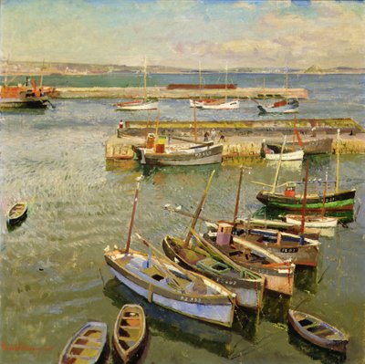 Hajók, Newlyn kikötője alkotó: Harold Harvey