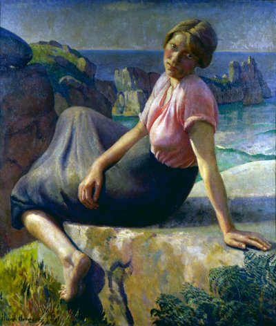 Lány egy sziklán alkotó: Harold Harvey