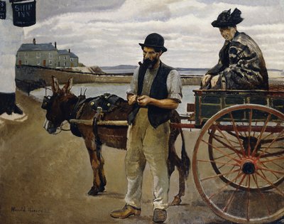 Férfi egy nővel a kosárban alkotó: Harold Harvey