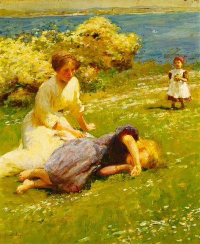 Fiatal lányok a szikla tetején alkotó: Harold Harvey
