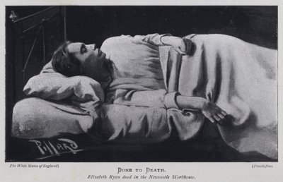 Halálra kész, Elizabeth Ryan meghalt a Newcastle Workhouse-ban (f/w fotó) alkotó: Harold Hume Piffard