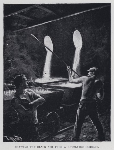 Fekete hamu rajzolása egy forgó kemencéből (f/w fotó) alkotó: Harold Hume Piffard