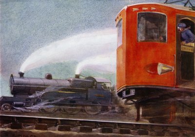 Gőz- és elektromos mozdonyok a brit vasutakon (színes litho) alkotó: Harold Robert Millar