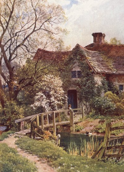 Egy ősi házikó Ockley közelében (színes litográfia) alkotó: Harold Sutton Palmer