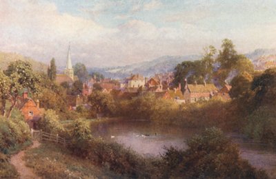 Godalming, Egy kis óváros (színes litográfia) alkotó: Harold Sutton Palmer