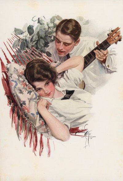 Egy idill (színes litográfia) alkotó: Harrison Fisher