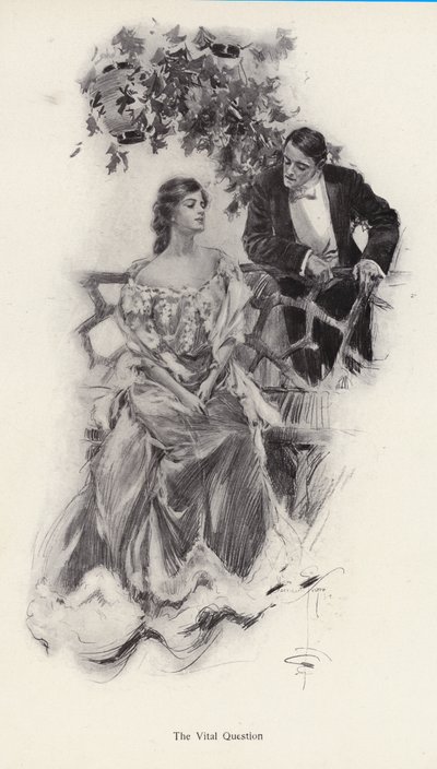 Férfi házasságot ajánl egy nőnek (litho) alkotó: Harrison Fisher