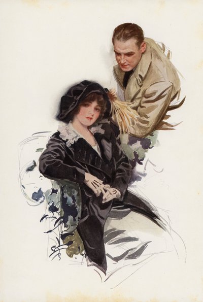 A nyári szálloda verandáján (színes litográfia) alkotó: Harrison Fisher