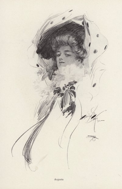 Egy Augusta nevű nő portréja (litho) alkotó: Harrison Fisher