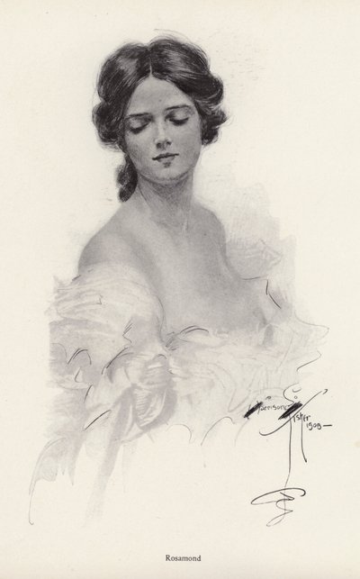 Egy Rosamond nevű nő portréja (litho) alkotó: Harrison Fisher
