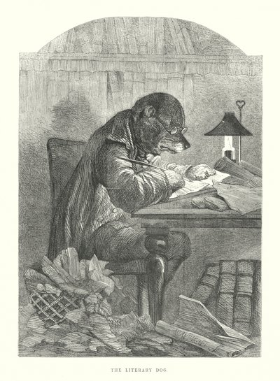 Vicces kutyák: Az irodalmi kutya (metszet) alkotó: Harrison William Weir