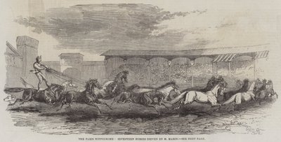 A Párizsi Hippodrom, Tizenhét ló, amelyet M Martin hajt alkotó: Harrison William Weir