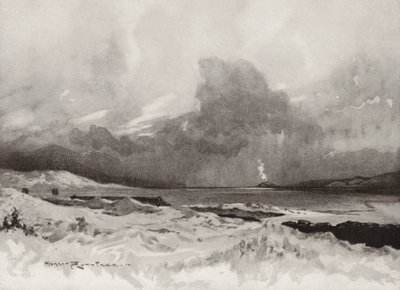 Golfplätze: Harlech, Blick über das vierte Loch von Harry (1878-1950) Rountree