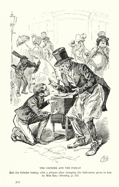 Illusztráció Charles Dickens Dombey és fiához (litográfia) alkotó: Harry (after) Furniss