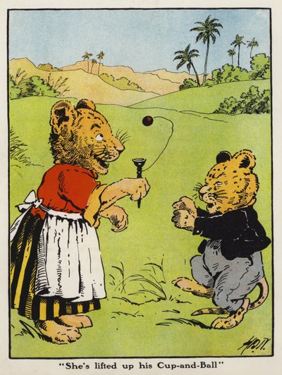 "Felemelte a csészét és a labdát" (színes litó) alkotó: Harry B Neilson