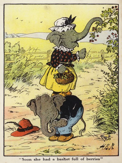 "Hamarosan tele volt egy kosár bogyóval" (színes litho) alkotó: Harry B Neilson