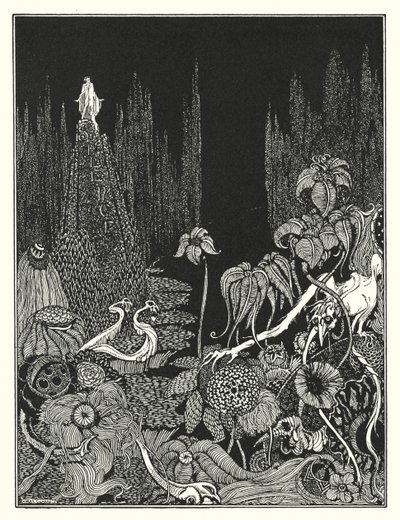 Edgar Allan Poe: Csend (litográfia) alkotó: Harry Clarke