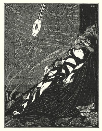 Edgar Allan Poe: A gödör és az inga (litográfia) alkotó: Harry Clarke