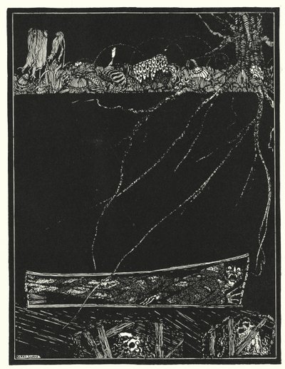 Edgar Allan Poe: A korai temetés (litográfia) alkotó: Harry Clarke