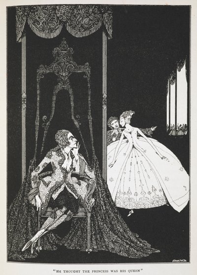 "Azt hitte, hogy a hercegnő a királynője." Illusztráció a történethez, „szamárbőr”. alkotó: Harry Clarke