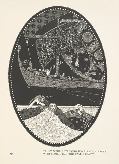 A mocsári király lánya. Gazdag zsákmányolással tértek haza a Gall-partról. alkotó: Harry Clarke