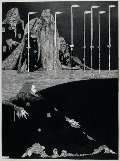 A gödör és az inga, 1923 körül (toll és tinta) alkotó: Harry Clarke