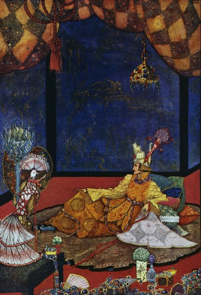 A csalogány, Hans Christian Andersen (1805-1875) mese, Harry Clarke (1890-1931) illusztrációja alkotó: Harry Clarke