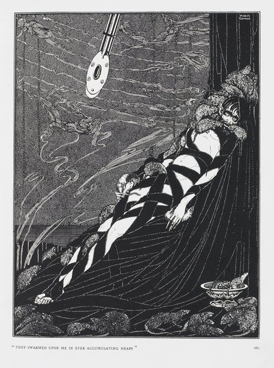 Rám özönlöttek minden felhalmozódó kupacban. A gödör és az inga című történetből. alkotó: Harry Clarke