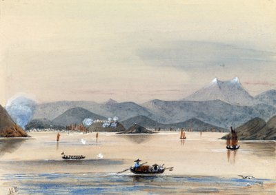 "A HMS Tribune a kantoni (Kína) Chuenpee folyón, evezős csónakokkal és kínai dzsunkákkal találja meg az utat alkotó: Harry Edmond Edgell