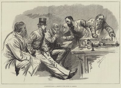 Egy nehéz pont, egy vázlat az alsóházban alkotó: Harry Furniss