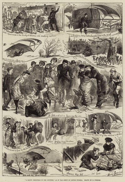 Boldog karácsonyt a vidéken, ahogy Little Topsell töltötte alkotó: Harry Furniss